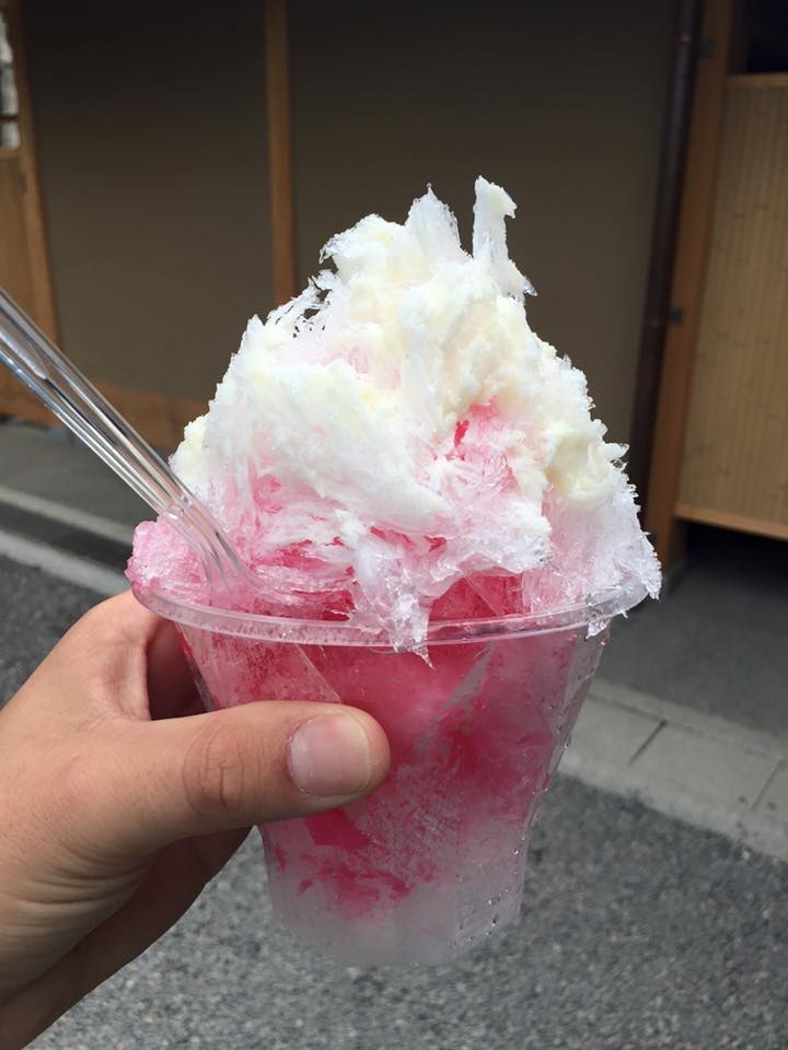 Strawberry shave ice in Kyoto