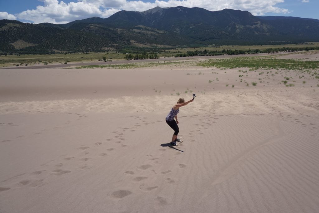 Sandboarding at Great Sand Dunes National Park in Colorado