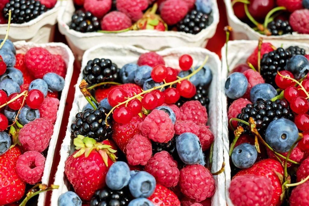 Cartons of berries are a great snack to take to the beach.