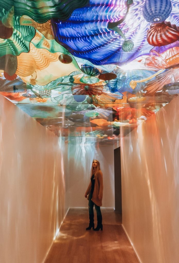 Chihuly Glass ceiling hallway at the Oklahoma City Museum of Art