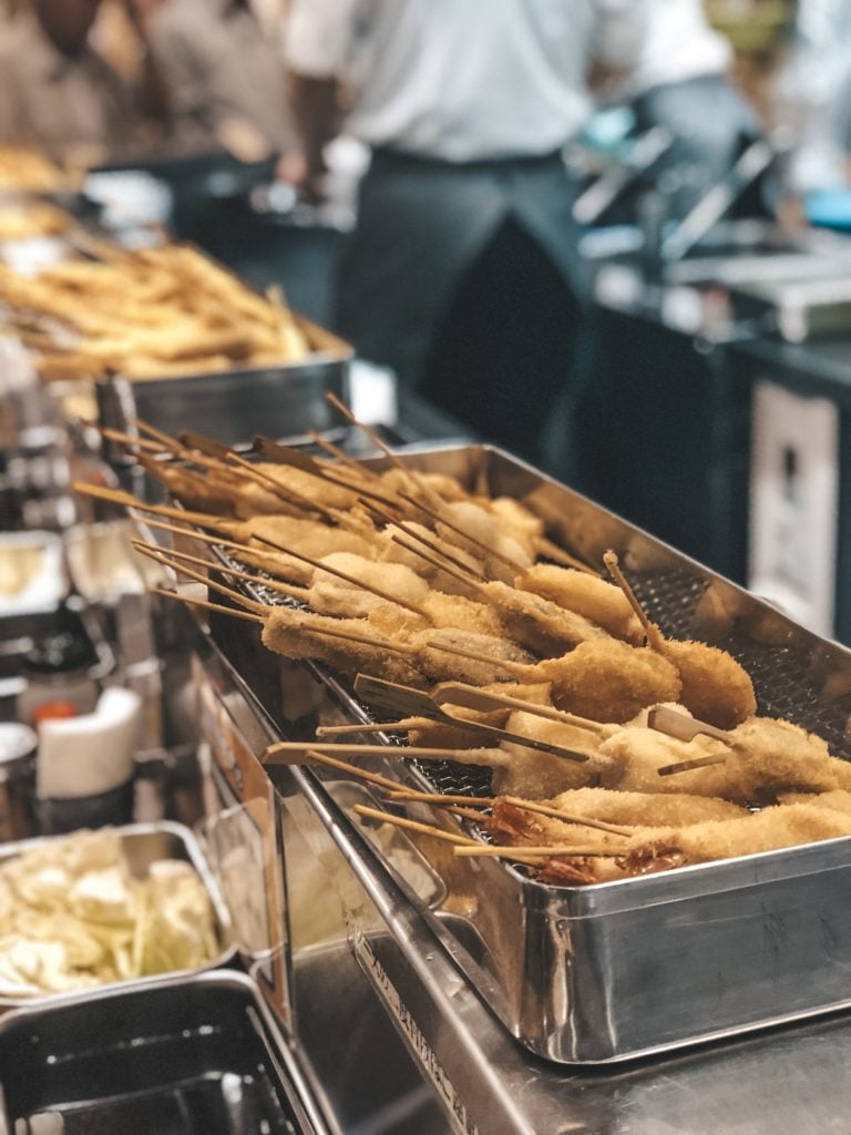 Kushikatsu skewers in Japan