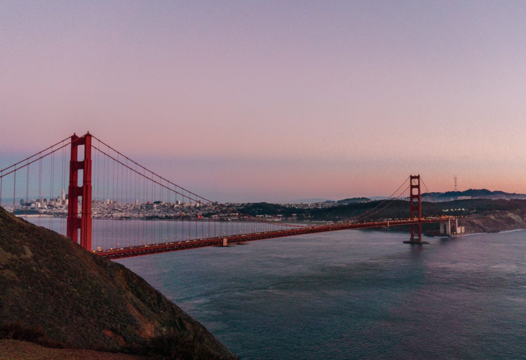 Golden Gate Bridge at sunset - San Francisco