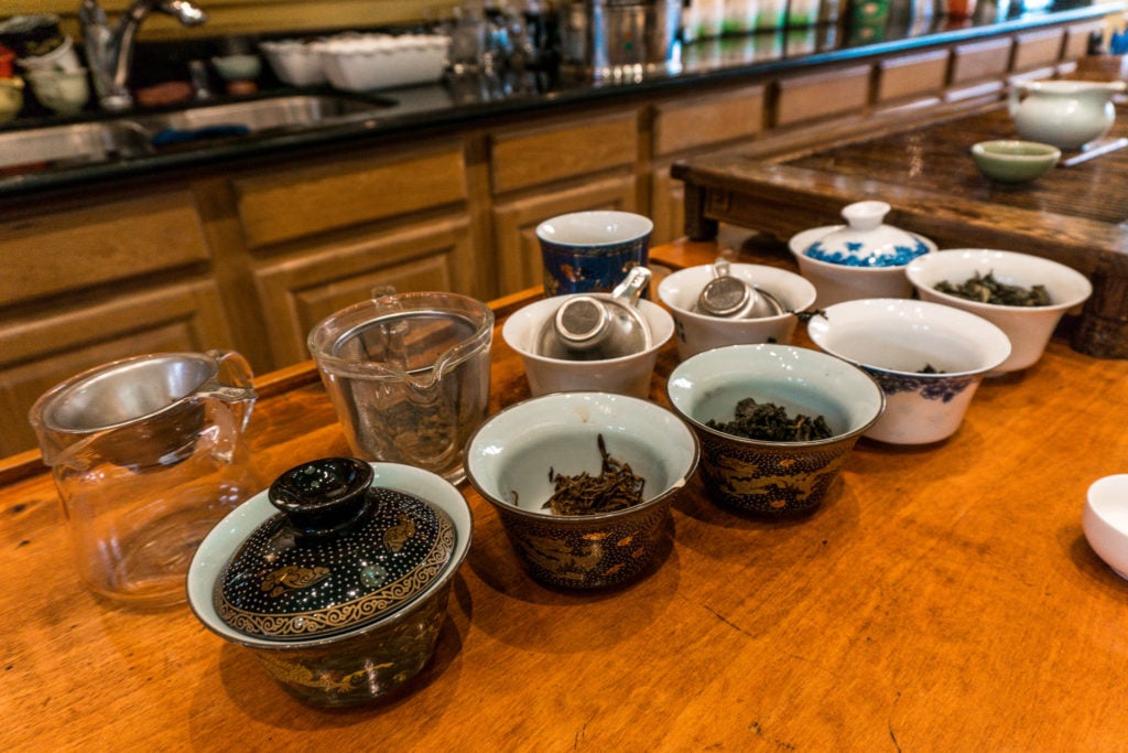 Tea cups with tea leaves inside - vital tea life in Chinatown San Francisco