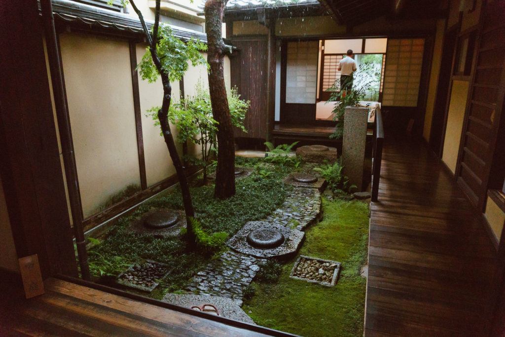 Garden inside an old Japanese home in Nara, Japan