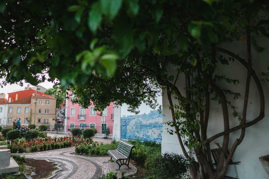 Miradouro de Santa Luzia in Lisbon, Portugal