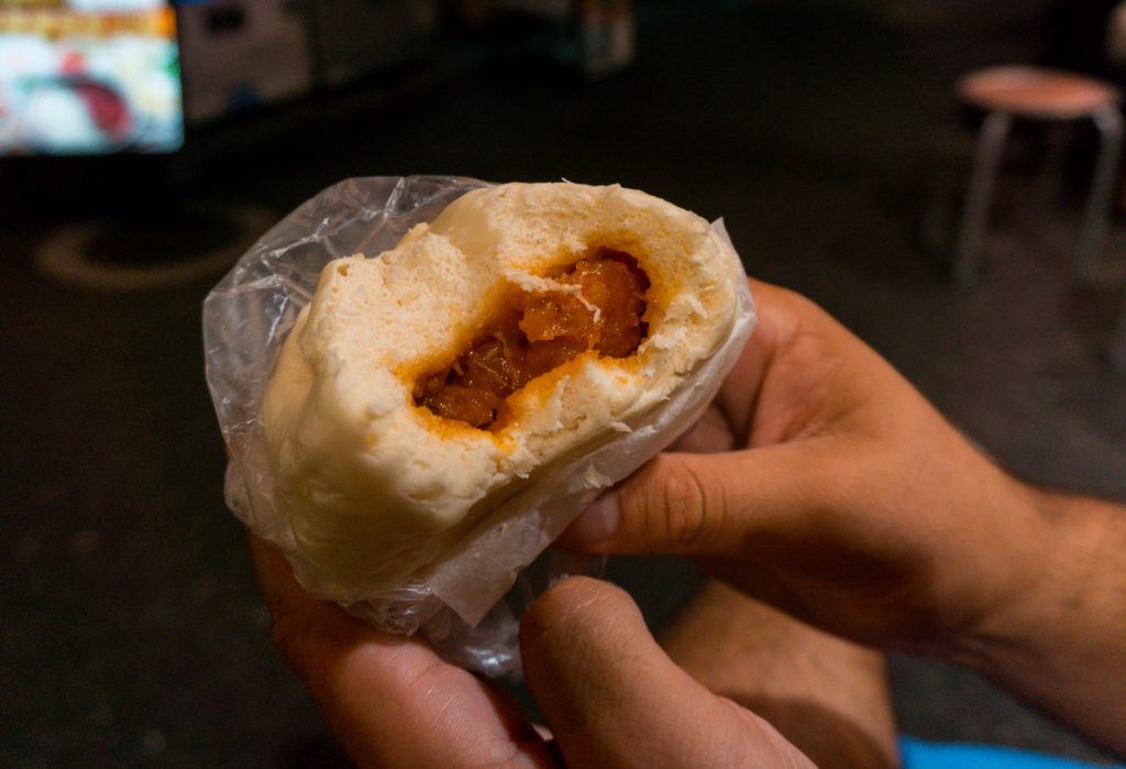 Steamed shrimp bun from Chinatown in Yokohama.