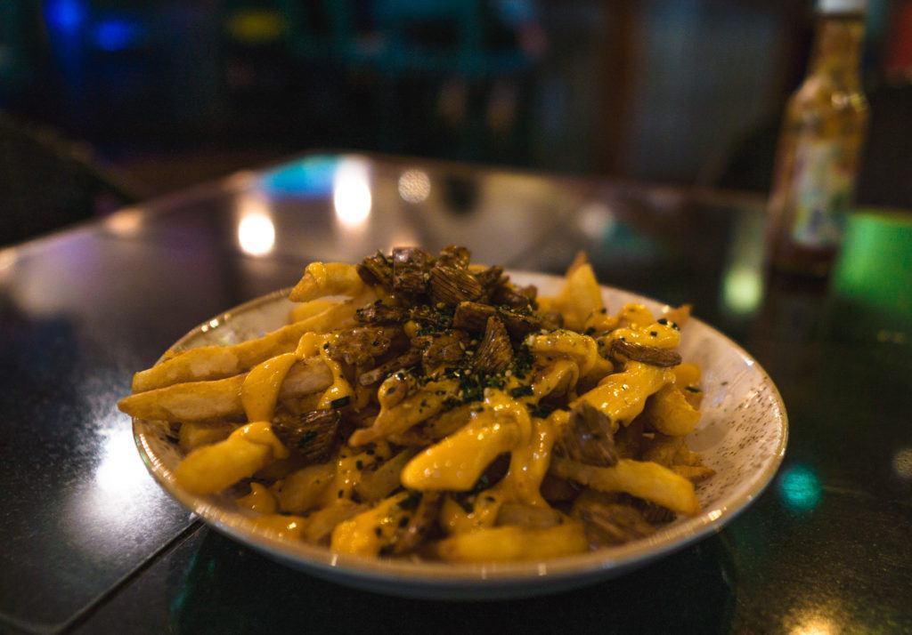 Furikake Fries with furikake, sriracha aioli, and mochi crunch at Three's Bar and Grill in Maui