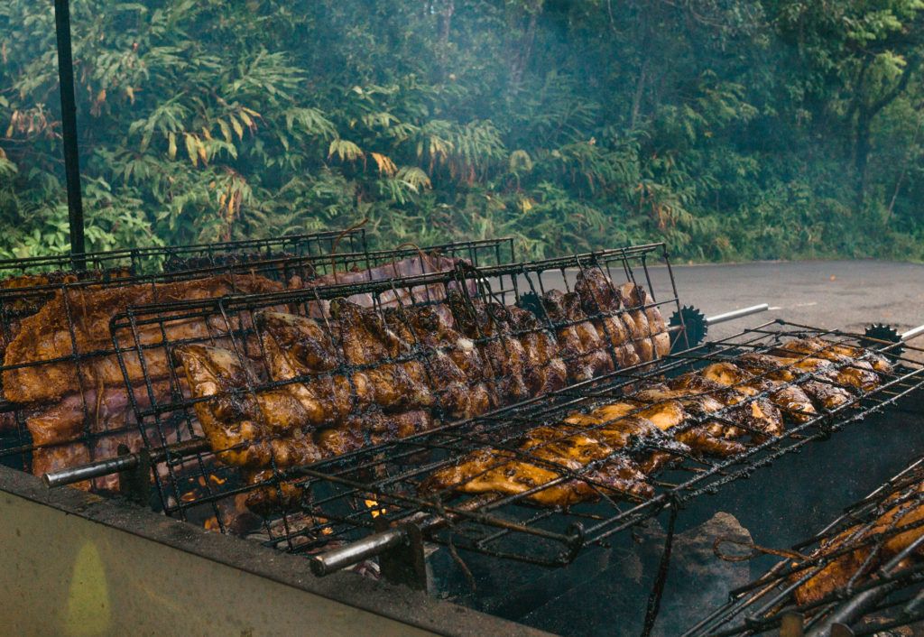 Roadside Barbecue at Nahiku Marketplace on the Road to Hana in Maui.