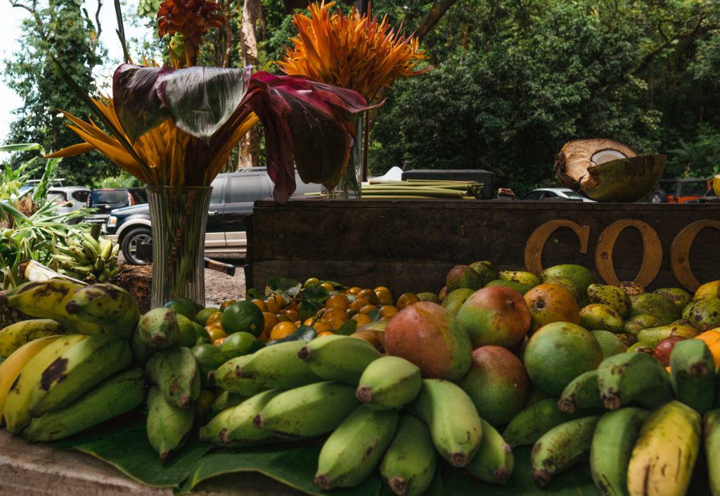 Fresh fruit at Nahiku Marketplace on the Road to Hana in Maui.