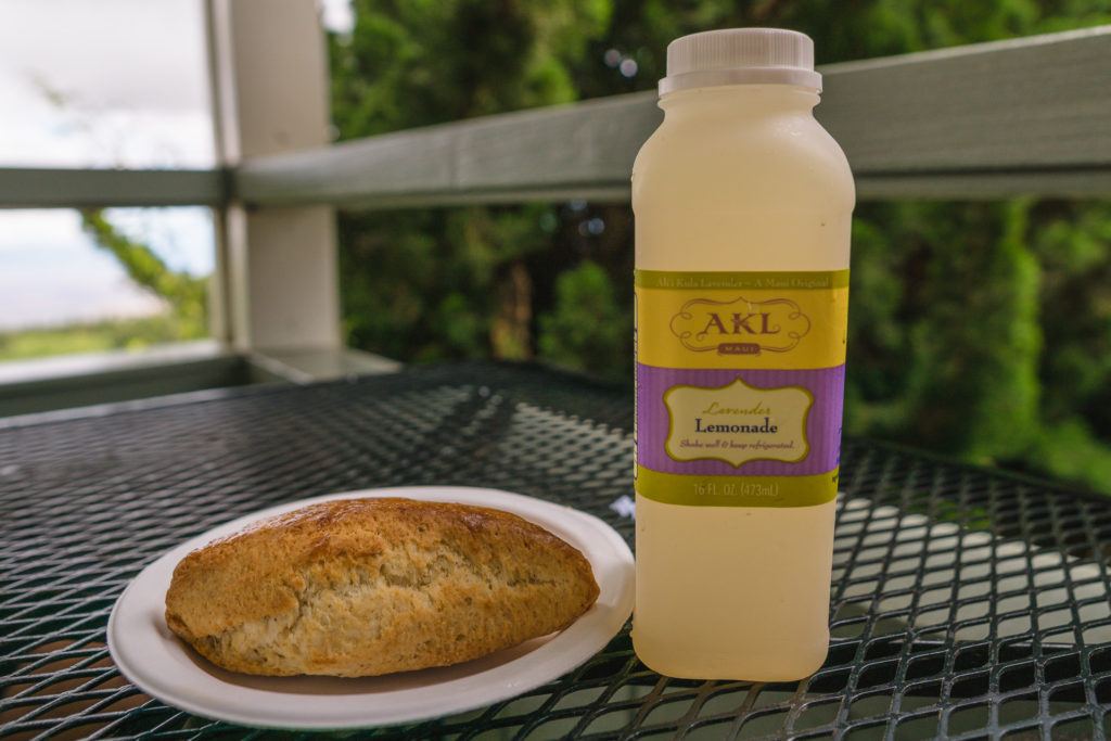 Lavender scone and lavender lemonade at Ali’i Kula Lavender Farm in Maui.