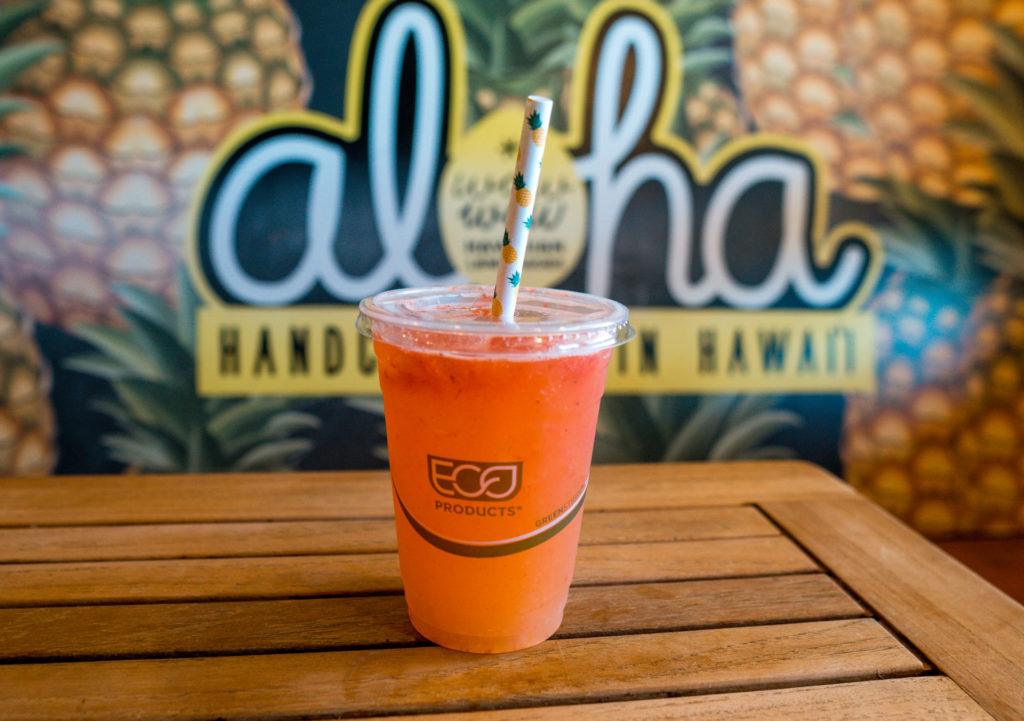 Strawberry pineapple lemonade from Wow Wow Hawaiian Lemonade in Maui.