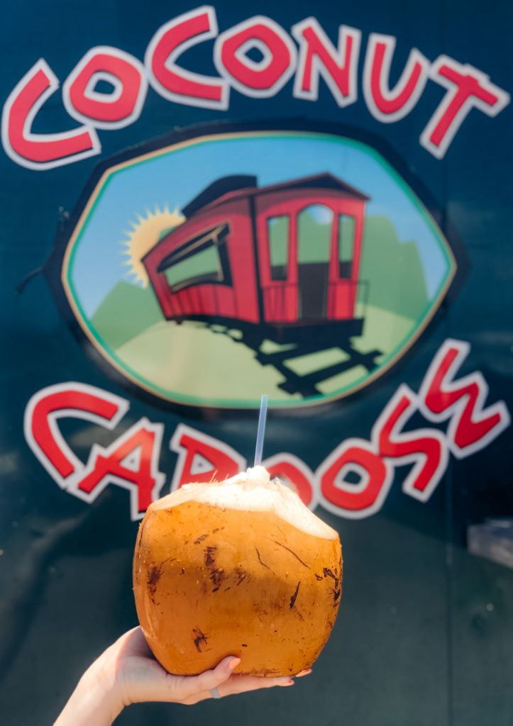 Fresh coconut from Coconut Caboose in Maui.