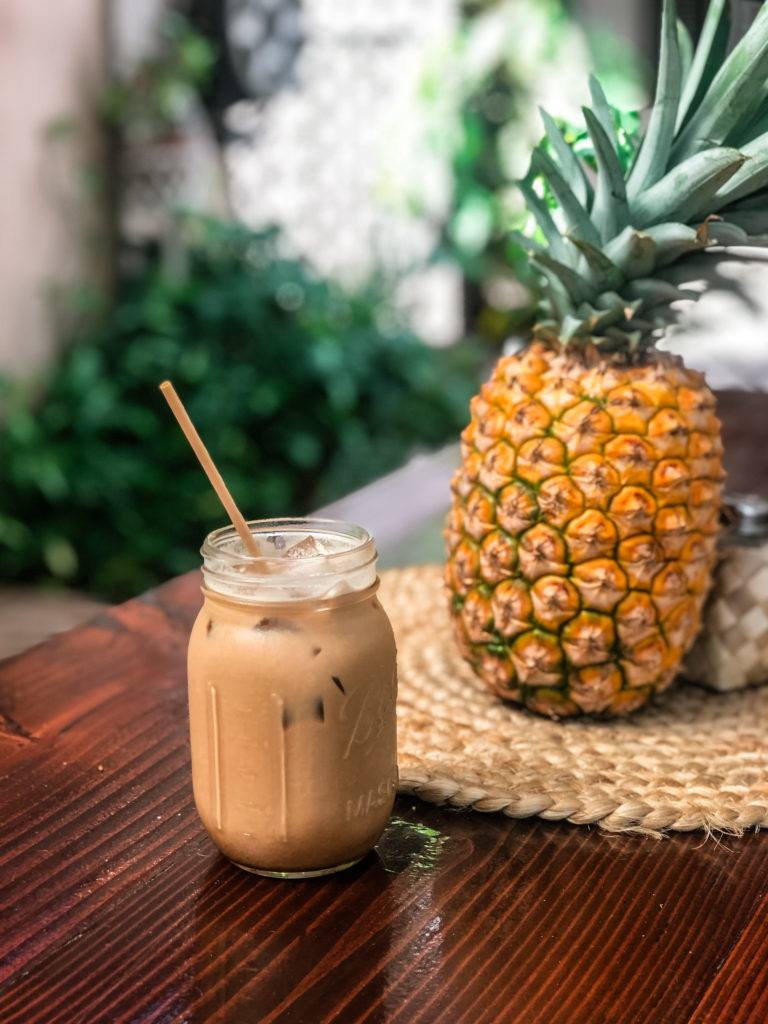 Iced latte from Belle Surf Cafe in Maui
