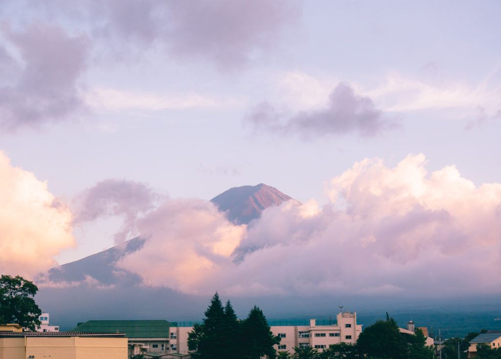 View of Mt. Fuji in the summer.