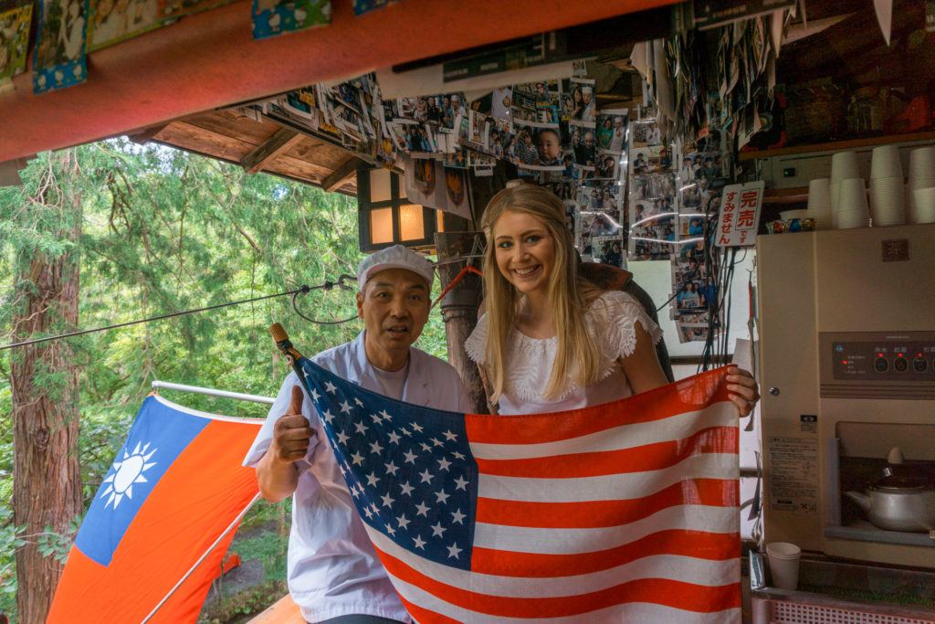 The owner of the Kakko-ya at Genbikei Gorge.