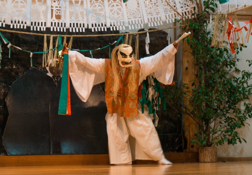 Yokagura dances at Takachiho Shrine