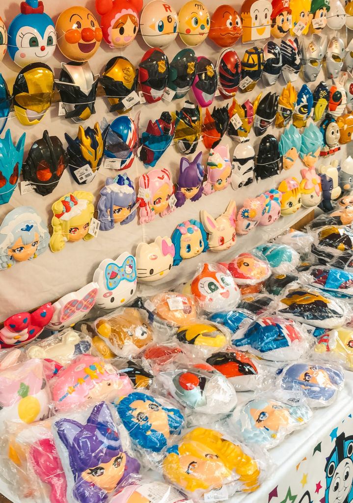 Masks at summer festivals in Japan
