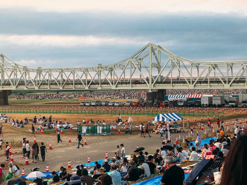 Free seating area for the Nagaoka fireworks festival.