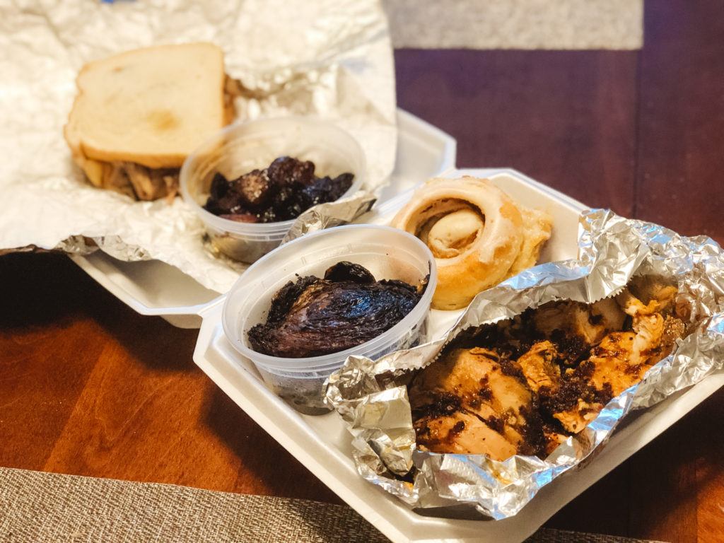 Pulled chicken, burnt ends, grilled cabbage, and other barbecue items from Recipes and Barbecue - best restaurants in Northwest Arkansas